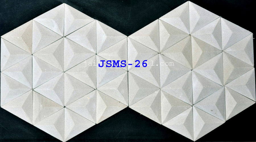 New Modern Art Natural Stone Mosaic White Marble Tile